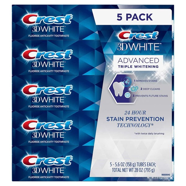 Crest 3D White Advanced Triple Whitening 5-pack