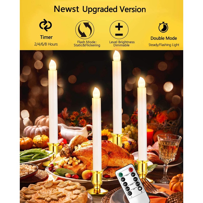 YAUNGEL Window Candles, 10 Pack LED Battery Operated Christmas Candles