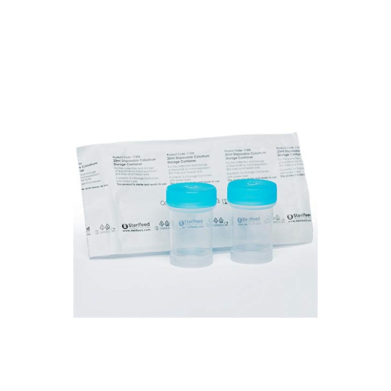 Sterifeed Colostrum Collection and Storage Containers x 20, Leakproof, 100%