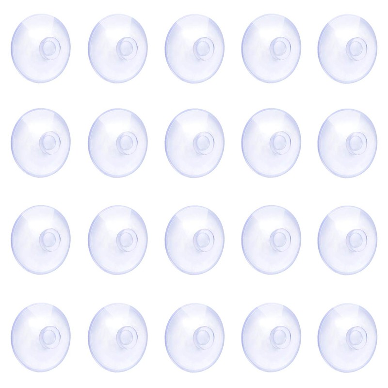 Pawfly 10 Pack Clear Suction Cups 0.8 Inch PVC Plastic