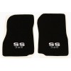 AFM NEW! 1968-1972 CHEVELLE Floor Mats Black Carpet Embroidered Silver