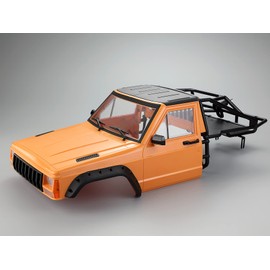 LAFEINA RC Crawler Body Cab & Back-Half Cage Body Shell for 1/10 RC Crawler TRX4 Axial SCX10 90046 AT4 Redcat GEN 8 Scout II (Orange)