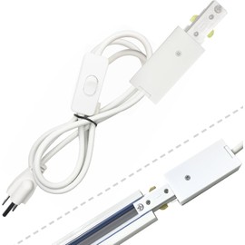 Bravsekai Track Lighting Live End Cord Kit, 9.84FT H Track Live End Feed Connector, Suitable for H Type Single Circuit 3-Wire-1 Track Lighting Systems