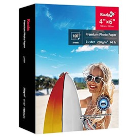 Koala Premium Photo Paper 4x6 Inch Luster Finish, Soft Gloss 66lb Water-resistant, for Inkjet Printer 100 Sheets