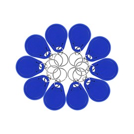 ReaIOKbii Blue Waterproof ABS 13.56MHz ISO14443A M1 Classic NFC RFID Tokens, Keyfobs, Tags, Pack of 10