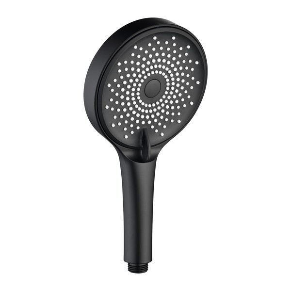 MCADYS Hand Shower Head Black with 3 Jet Types, Water-Saving