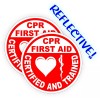 Unbranded/Generic pair - REFLECTIVE CPR First Aid Vinyl EMT Helmet Stickers Decals Badge Rescue 2x