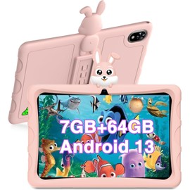 DOOGEE U9 Kid Tablet 10 inch HD Kids Tablet, 7GB+64GB/TF 1TB Quad Core, Android 13 Tablet for Kids 3-7 with 5060mAh |WiFi-6 |BT 5.0| Dual Camera |OTG| Widevine L1-Pink