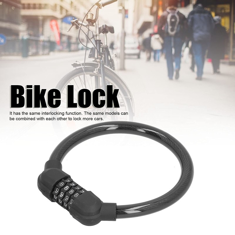 Combinación de Bloqueo de Cable de Bicicleta, Cable de Acero
