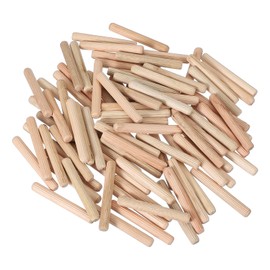 PATIKIL Wooden Dowel Pins 5/16" x 2-3/8" (8mm x 60mm) Straight Dowel Rods Wood Fluted Dowels Rods for Crafts Furniture DIY Hardwood Count 120