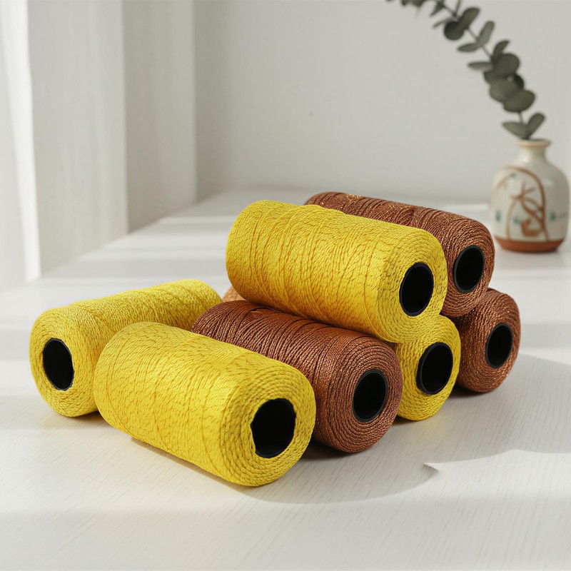 Polyester Macrame Cord 1mm 6x50g 2 coloured Polypropylene Latte Macrame