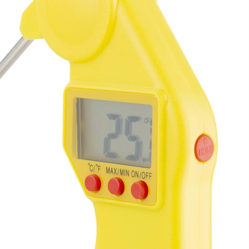 Hygiplas Easytemp Thermometer in Yellow - Fold-Away Probe -50пїЅC to