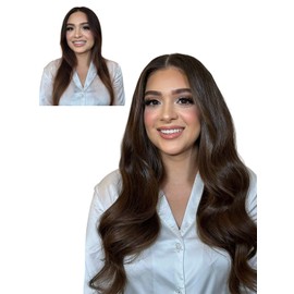 LOVELINE Clip In Hair Extensions Real Human Hair Darkest Brown Hair Extensions Clip Ins 18 Inch Dark Brown Clip In Hair Extensions Human Hair Brown Human Hair Extensions Clip In 120g 7pcs