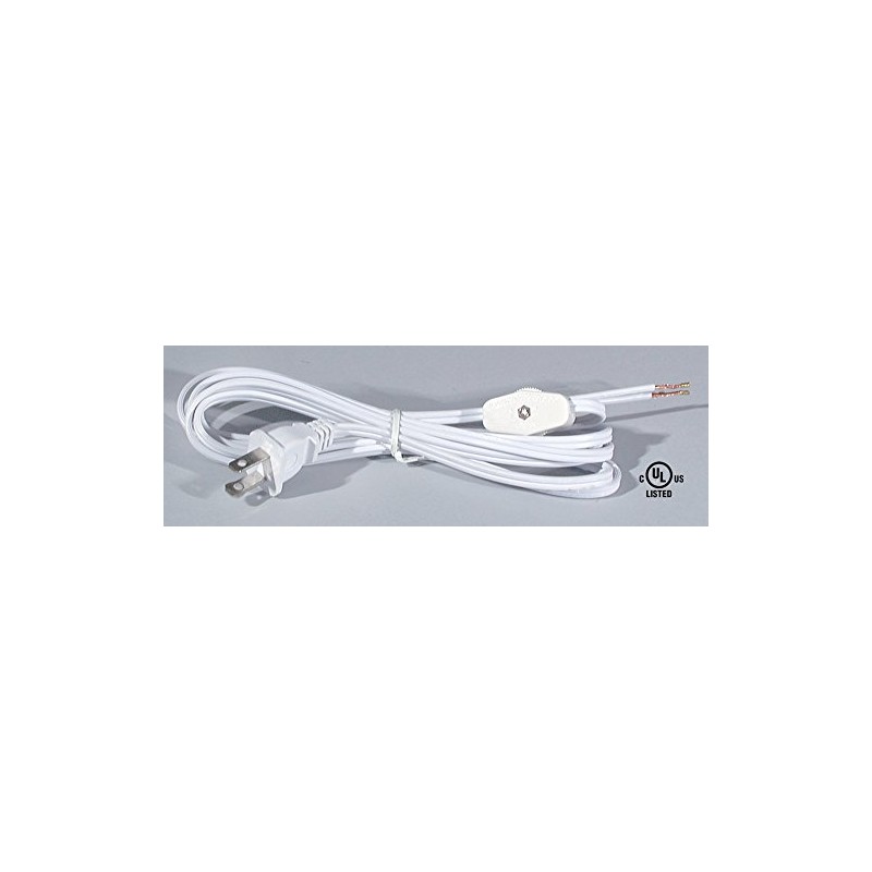 B&P Lamp® 8 Foot Black Cord Set W/Rotary On-Off Switch,
