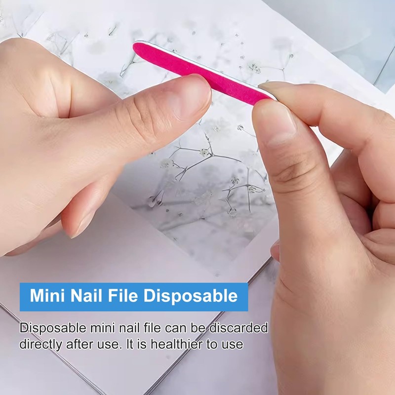200 Pcs Mini Nail File, Disposable Professional Nail Files for