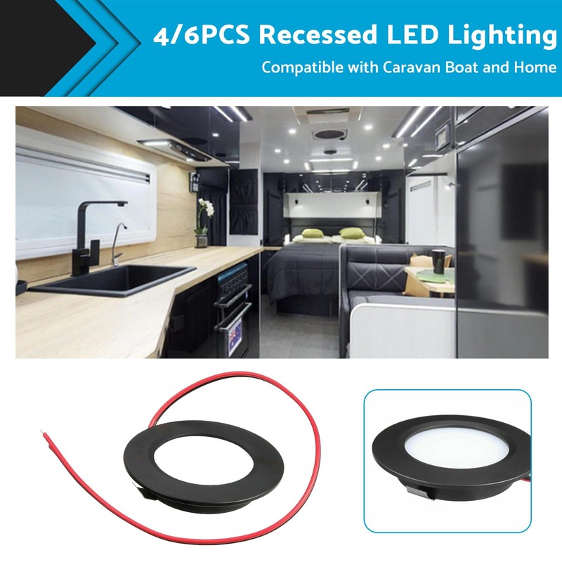 MAX COOL 6 Pack 12V RV LED Spot Ceiling Light,