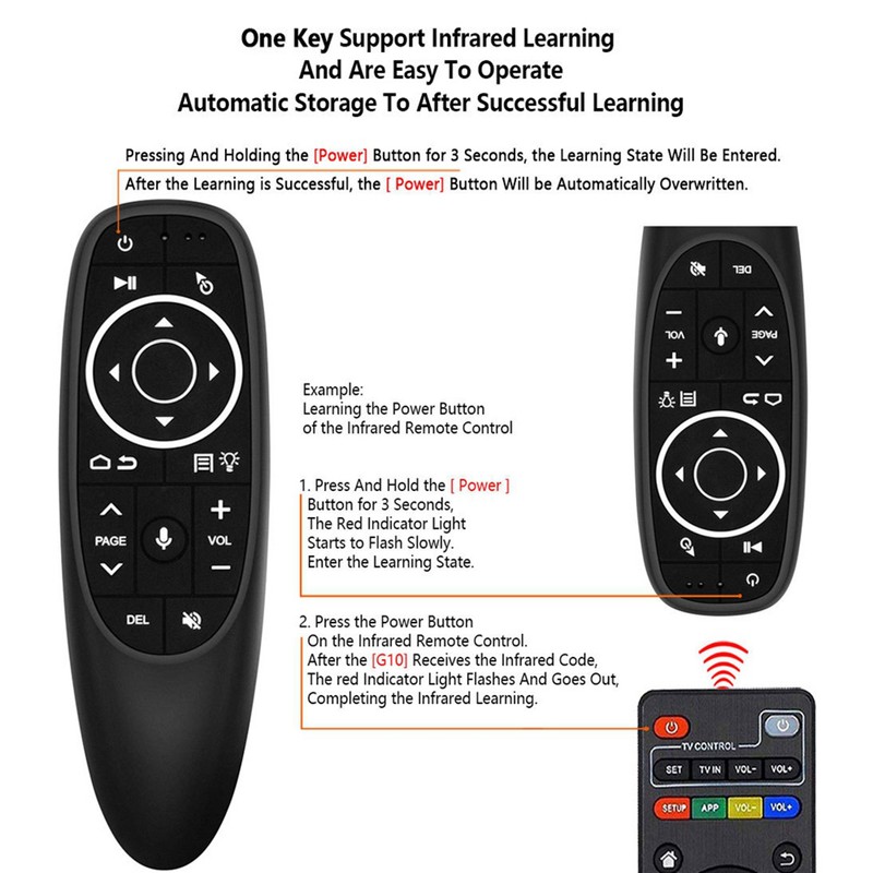 2.4G USB Wireless Air Remote Mouse Voice Infrared Controller for