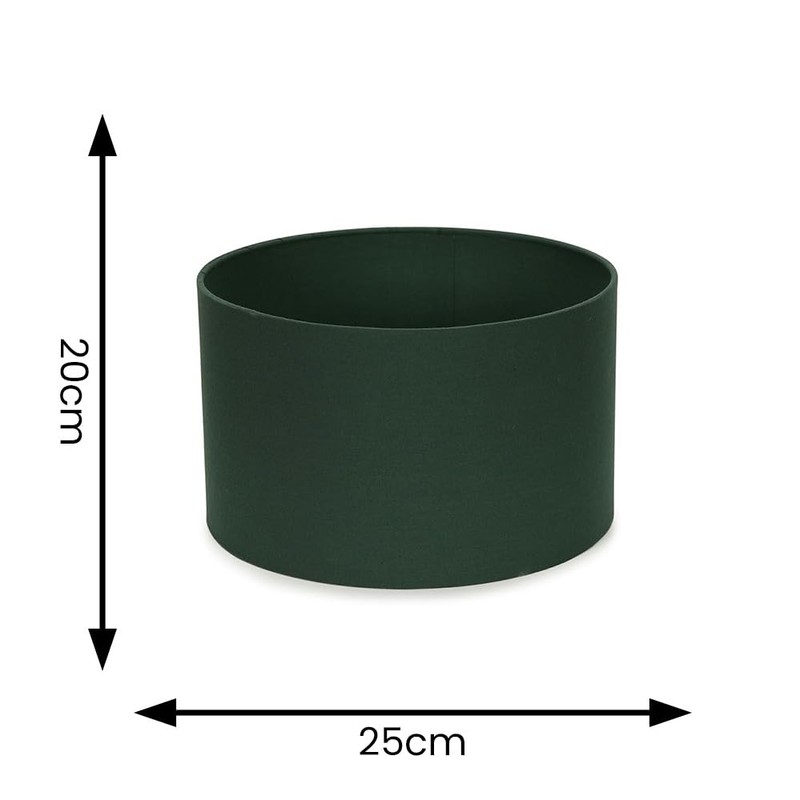 MiniSun | Small Modern Forest Green Fabric Drum Light Shades