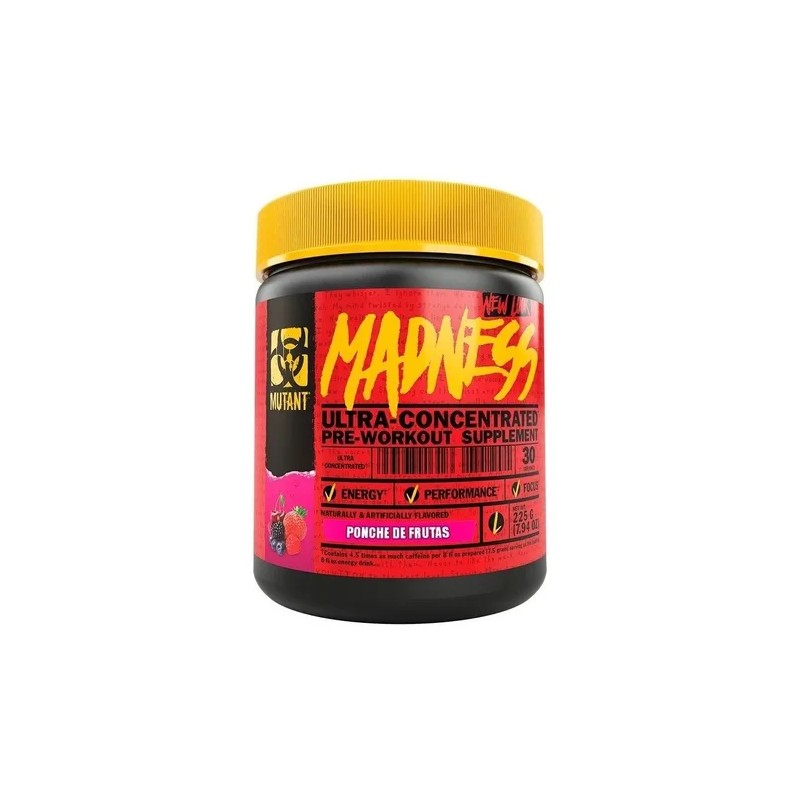 Mutant Madness Pre Entreno Sabor Ponche De Frutas 30 Porciones