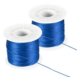PATIKIL 656 Feet / 218 Yard Metallic Cord Tinsel Ornament String, 1mm Tag Cord Non Stretch Twine Thread for Gift Wrapping Craft Jewelry Making, Dark Blue 2 Spool
