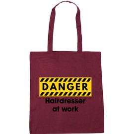 Hippowarehouse Danger Hairdresser at work Tote Shopping Gym Beach Bag 42cm x38cm, 10 litres
