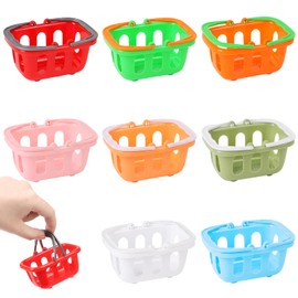 FINGOOO 24 Pack Mini Plastic Baskets for Kids, Colorful Small Shopping Basket Pretend Play Toy for Easter Birthday Gift Party Favors