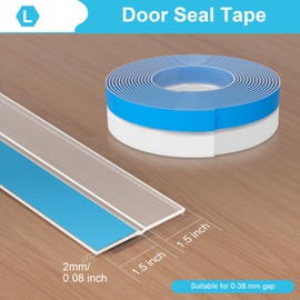 Greymond Weather Stripping Door Seal, Draft Seal for Frame and Gaps Draft Stopper,Glass Shower Door Sweep, Clear, 20 Feet x 3 Inch