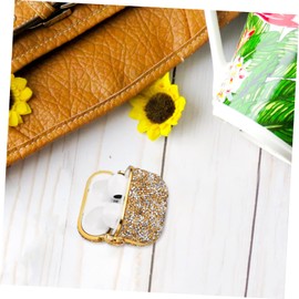 DOITOOL Earphone Case Earphone Carrying Case Sparkly Diamond Earphone Case - Earphone Sleeve Earphone Shell Earbud Case Holder Wireless Ear Buds+ Rhinestone Plastic Golden