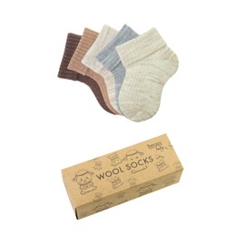 BROSS Baby Socks Pack Of 5 Newborn Socks Unisex Baby Wool Socks(as 1-2 age, 0-6 month, 6-12 month,12-18 month) (as1, age, 1_year, 2_years, Asorti)