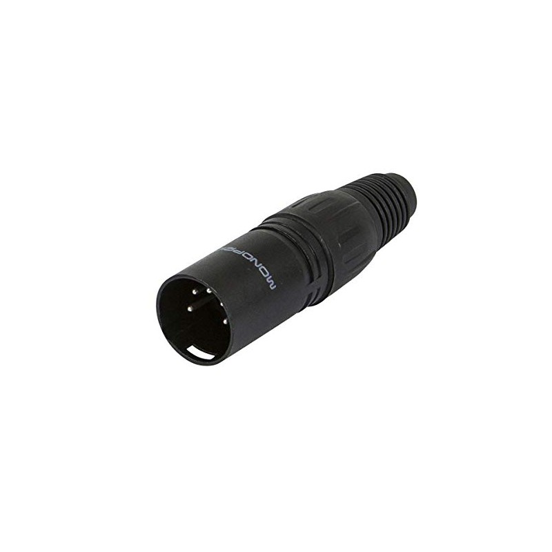 Monoprice 5-Pin Male DMX Connector - Black, Anodized Aluminum With