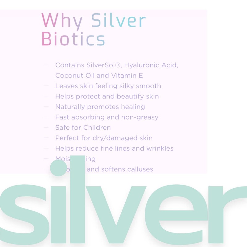 Silver Biotics Nano Silver Healing Lotion Cream Unscented Scent Infused