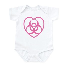 CafePress Pink Biohazard Heart Infant Bodysuit Cute Infant Bodysuit Baby Romper