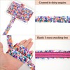 Elastic Sequin Trim, 1.2 Inch 3 Row Multicolored Flat Glitter