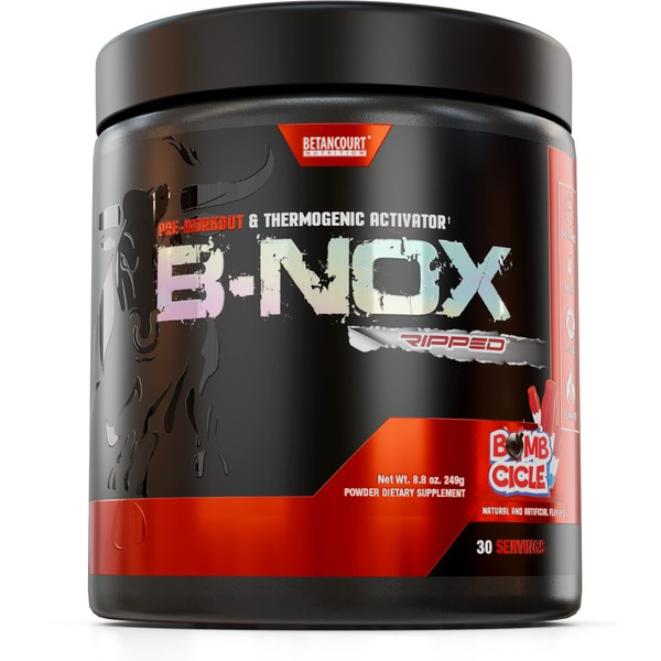Betancourt Nutrition B-Nox Pre Workout Thermogenic Activator | L-Carnitine, Beta Alanine | Endurance & Lean Muscle Gains | 30 Servings (Bombcicle)
