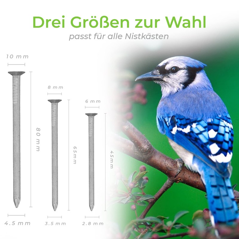 AMZoutdoor® 20 x Real Aluminium Nails for Nesting Boxes and