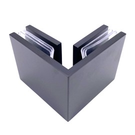 Top Hardware Square 90 Degree Wall Mount Shower Door Glass to Glass Clamp, Matt Black, GAS-307