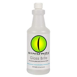 Dinowax- Glass Brite - Auto Glass and Chrome Cleaner - For Detailing Windshields and Windows - Non-Streaking Concentrate - Professional Grade (32 Oz)