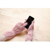 Silk Filled Fingertip Free Hand Warmers 1 Pair Pink