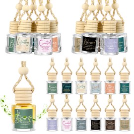 Funnymoom 36 Pack Christian Gifts for Mother Women Empty Car Air Freshener Diffuser Bottles Hanging Glass Essential Oil Bottles Easter Appreciation Gifts for Employee Teachers Nurse (Cylindrical)