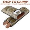 cgaplus 2-Finger Cigar Case with Cutter Crocodile Pattern Leather Cigar