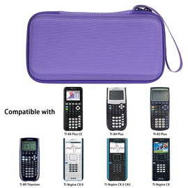 co2CREA Carrying Case for Texas Instruments TI-84 Plus CE Python Enhanced/TI-84/TI-Nspire CX II CAS/TI-Nspire CX II/TI-83 Plus/TI-89 Titanium/TI-85/TI-86 Color Graphing Calculator, Iris Purple Case