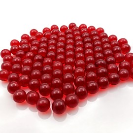 Zalaxt 120 pcs Red Glass Marble, 1.4 Pound Red Vase Fillers for Centerpieces, Glass Marbles for Vases Table Scatter, Aquarium and Fish Tank Pebbles