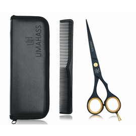 “UMAHASS Professional Hair Scissors 6.5 Inch” – Premium High Carbon Stainless Steel Hair Cutting Scissors, Ultra-Sharp Barber Shears, One Comb Included, Home Use for Man Women Adults Kids & Babies