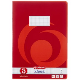 Herlitz Herlitz 3322609 Schulheft (A4, kariert mit Rand, Lineatur 26) 16 Blatt, 10er Packung