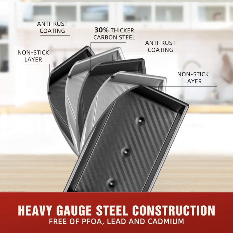 KITESSENSU Carbon Steel Pullman Loaf Pan with Lid, 1 lb