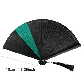 Hand Held Fan for Women Japanese Vintage Bamboo Silk Elegant for Dance Music Festival Wedding Church Decoration Party Multicoloure