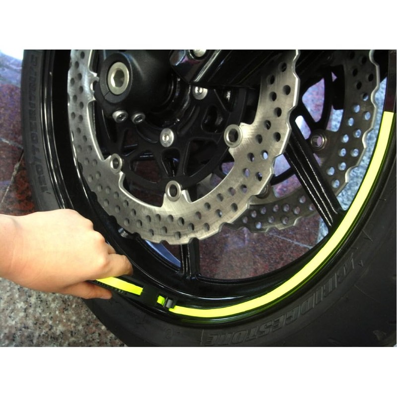 Keiti Motorcycle Reflective Wheel Stripe with Dispenser Fluorescent Yellow WS800FY