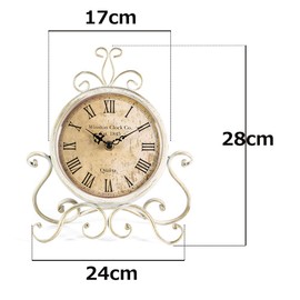HZDHCLH White Roman Table Clocks Silent Non Ticking Roman Retro Art Desk Clock for Living Room Bedroom Office（28 cm Height ）