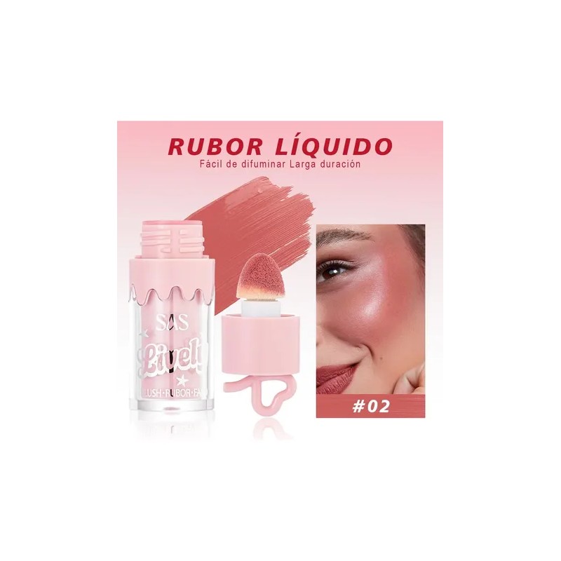 Rubor Líquido Sas Liquid Blush Larga Duración Alta Pigmentac