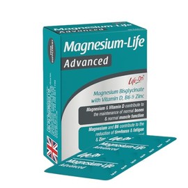 Life On Magnesium-Life Advanced Tablets – Magnesium Glycinate with Vitamin D3, B6 & Zinc – 60 Tablets, One-a-Day